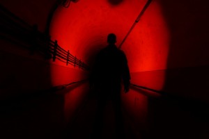 Red effect: light in tunnel. Image credit: Alexandre Dulaunoy